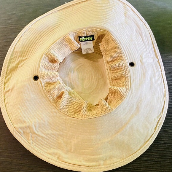 Koppen Paper Straw Wide Brim Sun Hat Elastic Band Unisex - Picture 4 of 6